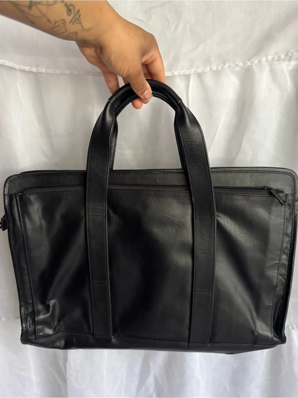 Vintage black leather